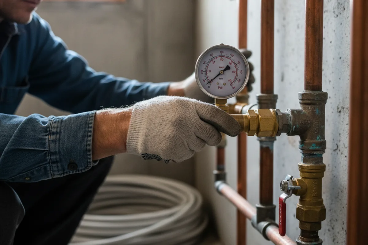 Pressure testing a repaired line during Water Line Repair in Cheney